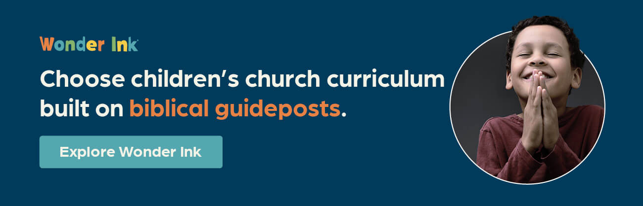 Choose children’s church curriculum built on biblical guideposts. Explore Wonder Ink.