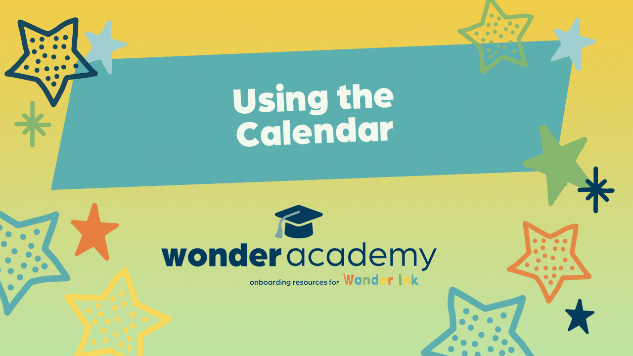 Using the Wonder Ink Calendar