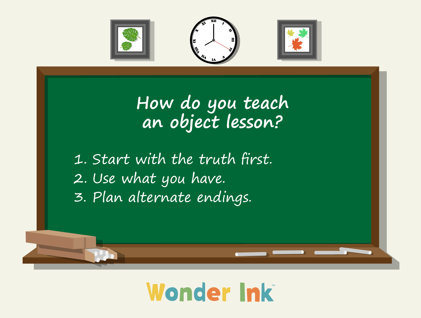 A step-by-step guide on how to teach an object lesson, as explained below.
